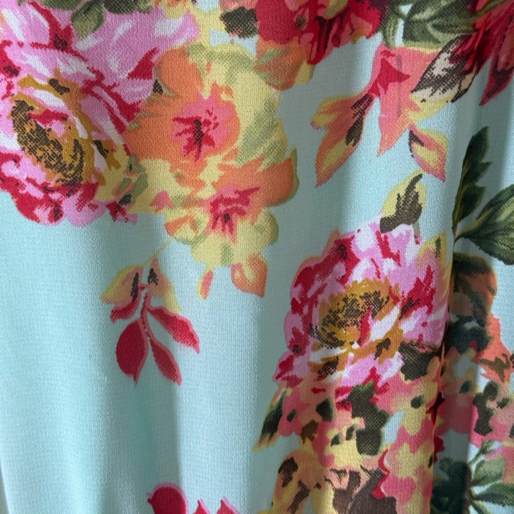 Women’s Floral Dress - Mint Green - Picture 4 of 4